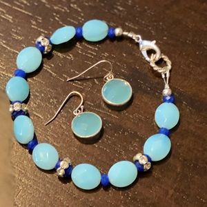 Bracelet earrings set Amonizite